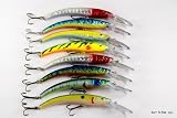 Lot of 8 New 5.9" Deep Diving Fishing Lure Crankbaits