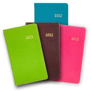2012 Pocket Datebook Journal, Genuine Goatskin Leather, 5"