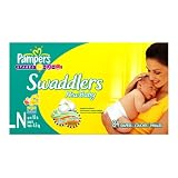 Pampers  Swaddlers Diapers, Newborn (Up To 10 Lbs), Big Pack, 84 Swaddlers