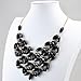 Jane Stone Tessellate Net Fashion Statement Beaded Jewelry Bib Necklace for Women