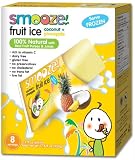 Smooze All Natural Fruit Ice, Pineapple + Coconut, 17.6 Ounce Boxes (Pack of 4)