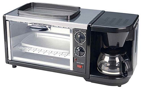 SPT BM-1118 Stainless Steel 3-in-1 Breakfast Maker, Black