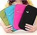 ONOR-Tech Multi-Functional Fashion Ticket Passport Credit Card ID Document Organizer Holder Bag Purse Travel Pouch Case Cover (Rose Red)