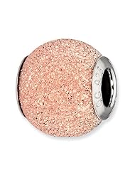 Sterling Silver Reflections Rose Gold plated Laser Cut Bead