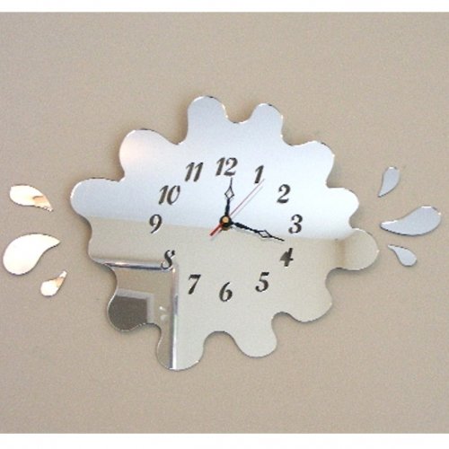 Puddle and Splashes Mirror Clock 34cm