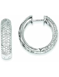 3.1 Carat 14K White Gold Diamond Hinged Hoop Earrings
