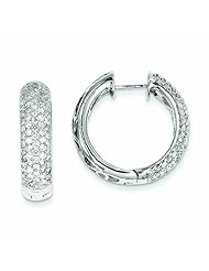 Genuine 14K White Gold Diamond Hinged Hoop Earrings 12.6 Grams of Gold