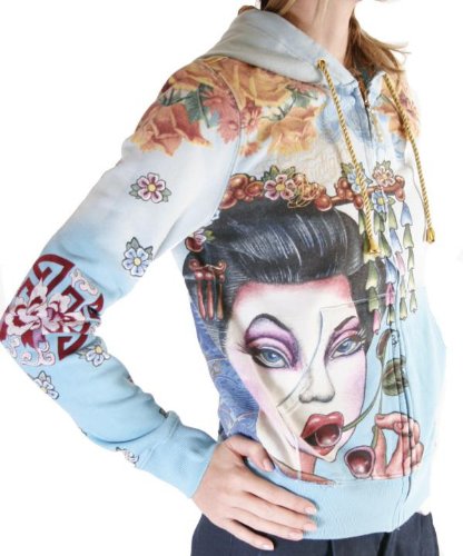 Christian Audigier Ed Hardy Crystal Rock Womens Tattoo Geisha Hoodie Shirt Christian Audigier Ed Hardy Crystal Rock Womens Tattoo Geisha Hoodie Shirt