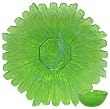 Colorful Recycled Art Glass Large Lime Green Sunburst Chip and Dip Set 17.5"D