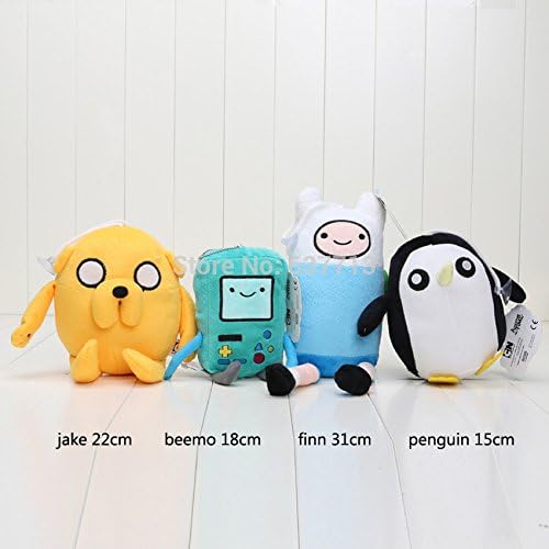 4pcs/set Adventure time Plush Toys Jake Finn Beemo BMO Penguin Gunter Stuffed Animals Plush Dolls Soft Toys