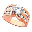 14K Rose Gold Diamond Engagement Ring Semimount - CENTER STONE NOT INCLUDED