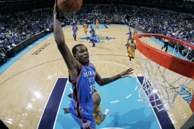 Oklahoma City Thunder v New Orleans Hornets: Kevin Durant Photographic Poster Print by Layne Murdoch, 12x18
