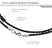 FIBO STEEL 3mm Stainless Steel Clasp Braided Leather Necklace for Men Women Rope Chain, 22 inches