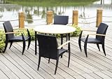 Venetian Dining Table Rattan/Teak Patio Set