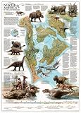 Dinosaurs of North America Map Education Poster Print, 22x32