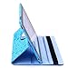 HDE Rotating iPad Case Magnetic Folding Leather Cover Folio Flip Stand for Apple iPad 2 iPad 3 iPad 4 (Blue Cartoon)