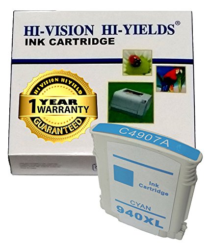 HI-VISIONÂ® Remanufactured HP 940XL Cyan Ink Cartridge Replacement for Officejet Pro 8000 Wireless Printer-A809n,8500 Wireless All-in-One Printer-A909g