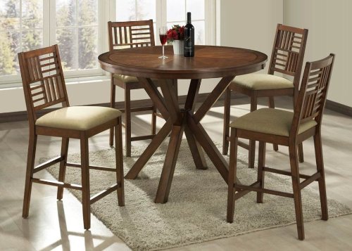 APA Entree Fullerton 5 Piece Round Counter Height Dining Pub Set