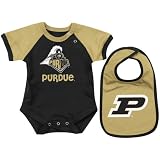 Purdue Boilermakers Infant Black First Down Creeper & Bib Set