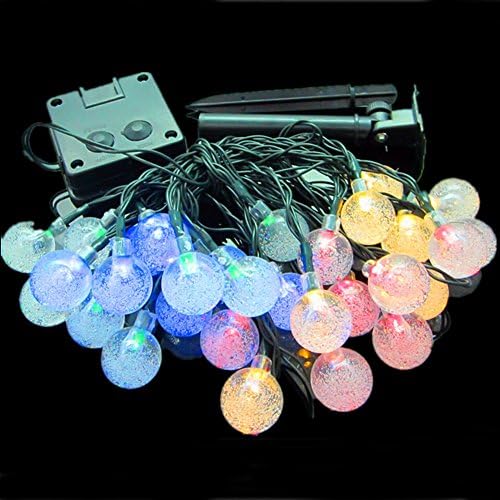 WEESDON Solar Globular Model String Lights 16.4ft 30LED Holiday Lights for Home Gardens, Outdoor, Christmas Party, Wedding,Waterproof(Multicolor)