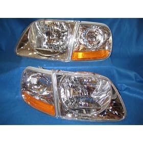 1997 – 2003 FORD F150 LIGHTNING HEADLIGHT 4PC SET BRAND NEW HEADLIGHTS HEADLAMPS HEADLAMP SVT EXPEDITION XL XLT LARIAT KING RANCH HARLEY DAVIDSON SUPERCAB SUPERCREW 1998 1999 2000 2001 2002 97 98 99 00 01 02 03