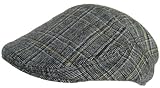 Wool Tweed Ivy Scally Cap Black Plaid Winter Fitted Flat Hat Beret