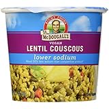 Dr. McDougall's Right Foods Vegan Lentil Couscous Soup, Lower Sodium, 2.1-Ounce Cups (Pack of 6)