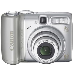 Canon PowerShot A580 Digitalkamera (8 Megapixel, 4-fach opt. Zoom, 2,5" Display) silber
