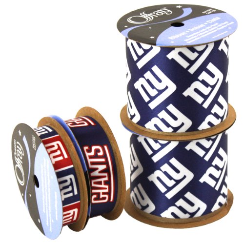 Offray NW7201AZ New York Giants Printed Craft Ribbon Pack, 2 1/2 in x 9ft