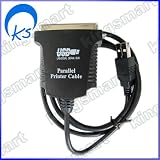 USB to Parallel 1284 Printer Silver Cable for (PC/MAC) USB-1284