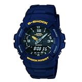 Casio G-Shock Mens Watch G-100-2BVMUR Digital and Analogue with Navy Resin Strapby Casio