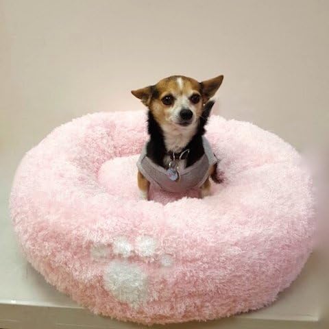 Luxury Donut Beds Dogs Cats Any Pet Soft Warm Cozy Mat Couch Cushion Nest (XL PINK)