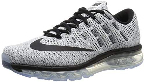Nike Men's Air Max 2016 Running Shoe (Sz. 9) White, Black