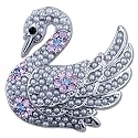 Graceful Pearl Swan Brooches