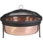 CobraCo SH101 Hand Hammered 100% Copper Fire Pit with Screen and Cover