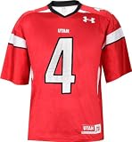 Utah Utes -No. 4- Youth Red Under Armour Performance Replica Jersey