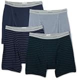 Fruit of the Loom Mens 4-Pack Stripe/Solid Assorted Boxer Briefs