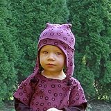Organic Cotton Purple Baby Hats - Kabuki Style