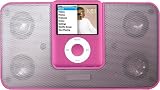 puregadgets new pink ipod nano travel speaker system with stereo speakers / mains adaptor and battery operated - 30 day no quibble money back warranty