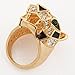 EVER FAITH Teardrop Leopard Clear Austrian Crystal Ring Gold-Tone - Size 7
