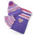 Childrens/Kids Girls Forever Friends Winter Hat, Gloves, Scarf Set (Lilac Striped)
