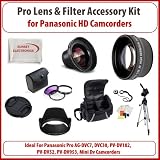 2 Lens & Filter Kit Accessory Kit For The Panasonic Pro AG-DVC7, DVC30, PV-DV102, PV-DV52, PV-DV953, Mini Dv Camcorders: Includes 0.45x Wide Angle Macro Lens, 2x Telephoto Lens, 3 Piece Fitler Kit (UV, Circular Polorizer, ND), Lens Hood, Lens Cap, Tripod, Case and more...