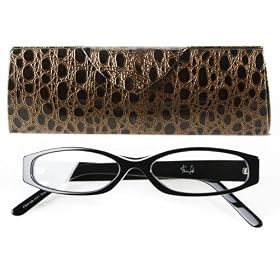 Icon Eyewear Franco Sarto-Inspired Handmade Reader and Case with White Trim