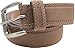 Men's Brown Double Topstitched Roller Buckle Belt, Light Brown+34