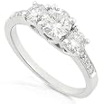 Three Stone Round Brilliant Diamond Ring 1/3ctw (GH/I1) in 14K White Gold