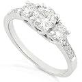 Three Stone Round Brilliant Diamond Ring 1/2ctw (HI/I1) in 14K White Gold