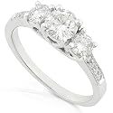 Three Stone Round Brilliant Diamond Ring 1/3ctw (GH/I1) in 14K White Gold