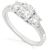 Three Stone Round Brilliant Diamond Ring 1/3ctw (GH/I1) in 14K White Gold