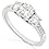 Three Stone Round Brilliant Diamond Ring 1/2ctw (HI/I1) in White Gold