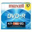 Maxell 16x Write-Once DVD-R - 10 Pack
